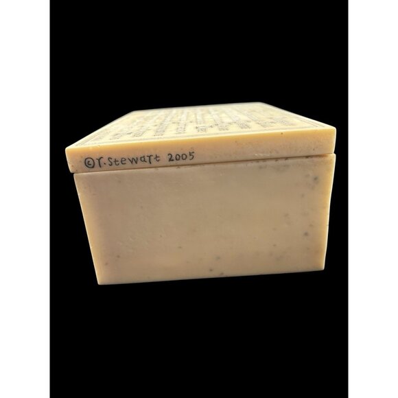 Jewelry Trinket Box etched “The ABC's of Ageing Gracefully” Marble Signed 2005 - Picture 2 of 10